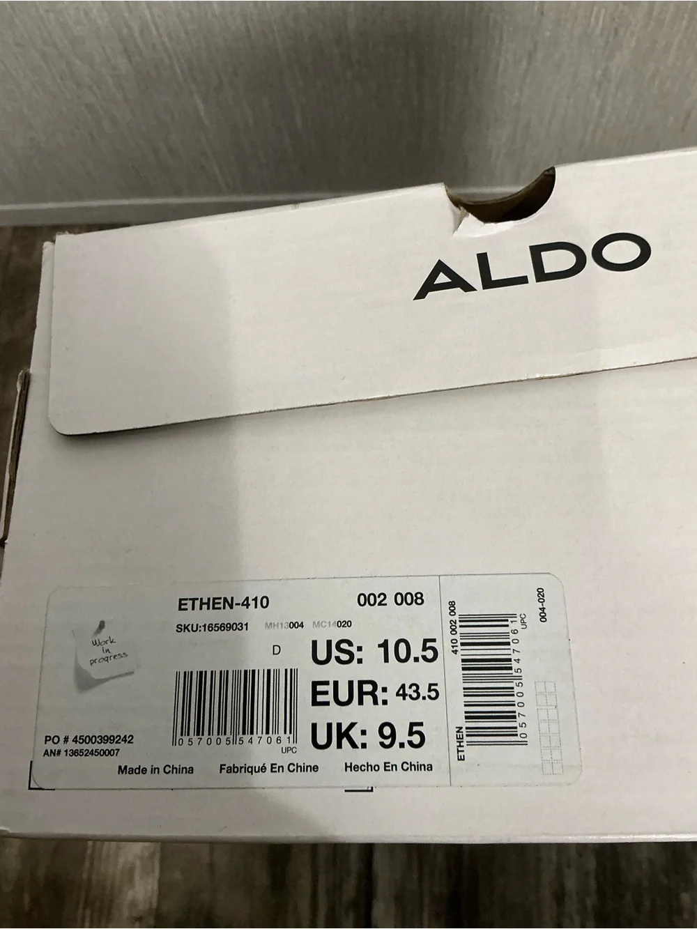 Aldo Men's Navy Lace-Up Derby with White Trim Size 10.5